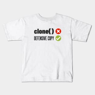 Secure Coding Clone Defensive Copy Kids T-Shirt